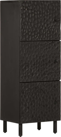 vidaXL - Hoge - kast - 40x33x110 - cm - massief - mangohout - zwart