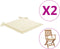 vidaXL - Tuinstoelkussens - 2 - st - 40x40x3 - cm - oxford - stof - crèmekleurig
