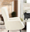 tectake® Hygge Fauteuil - Scandinavische Teddy Bouclé - Ergonomisch - Crème zwart