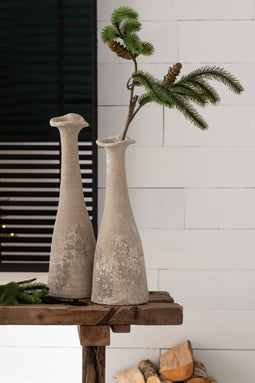 J-Line tak Dennenboom - kunststof - groen/bruin - 8 stuks