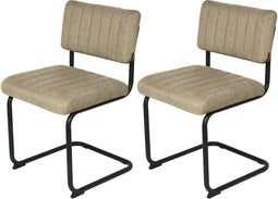 Feel Furniture - Luxe stoel - Ribbon - Taupe - 2 stuks