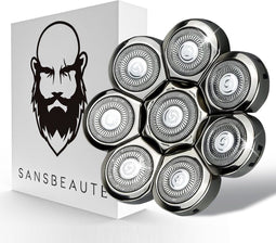 Sansbeauté® SkullSharp PRO - Scheerkop - Vervangbaar - 8 bladen - LK-8820/30
