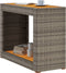 vidaXL Tuinbijzettafel met houten blad 100x40x75 cm poly rattan grijs