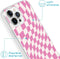 iMoshion Hoesje Geschikt voor iPhone 13 Pro Hoesje Siliconen - iMoshion Design hoesje - Roze / Retro Pink Check