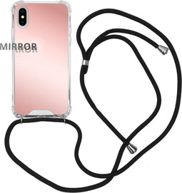 iMoshion Hoesje Geschikt voor iPhone Xs / X Hoesje Met Koord - iMoshion Mirror Backcover - Roze