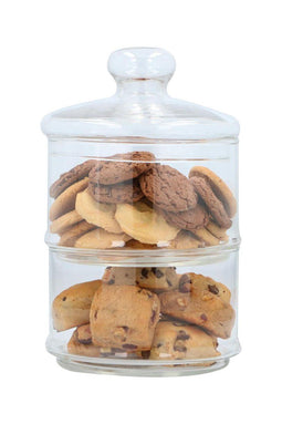 Bonbonnière/snoeppot - glas - 2 lagen - Ø16 cm - met deksel