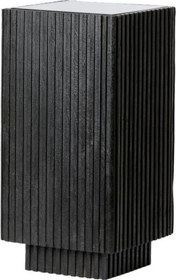 Gatura zuil 30x30x60 cm - hout mat zwart/glas smoke