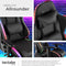 tectake® Tartaros - Gamingstoel - Massagefunctie LED-verlichting - Zwart