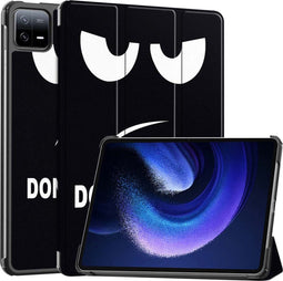 imoshion Tablet Hoes - Geschikt voor Xiaomi Pad 6, Xiaomi Pad 6 Pro - Design Trifold Bookcase - Don't touch