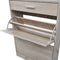 vidaXL - Schoenenkast - met - lade - en - glazen - bovenschap - eiken-look