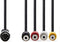 Nedis DIN-Audiokabel - DIN 5-Pins Male - 4x RCA Female - Vernikkeld - 0.20 m - Rond - PVC - Zwart - Label