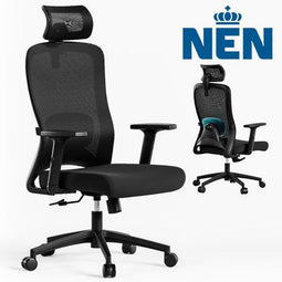 Sammy-H Organess® Ergonomische Bureaustoel - NEN-EN 1335 Gecertificeerd - Verstelbare Hoofdsteun en Armsteunen - Zwart