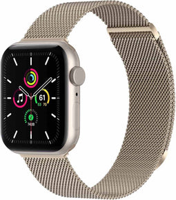 imoshion Milanees magnetisch bandje - Geschikt voor Apple Watch 1, 2, 3, 4, 5, 6, 7, 8, 9, 10 (42 mm), SE - 38/40/41 mm - Sterrenlicht - S