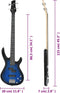 vidaXL - Basgitaar - voor - beginners - elektrisch - met - tas - 4/4 - 46