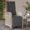 vidaXL - Tuinstoelen - 2 - st - verstelbaar - voetensteun - poly - rattan - lichtgrijs