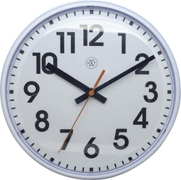 nXt - Wandklok - 26cm - Plastic - Wit - 'Peter'