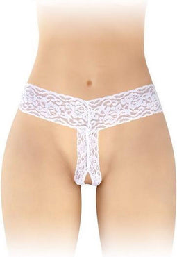Fashion Secret Anita - Erotische Slip met Open Kruis - Wit - One Size