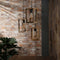 AnLi Style Hanglamp 3x houten frame getrapt