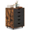 Coast Rolkast Rustiek Bruin/Zwart – Verrijdbare Archiefkast met 5 Lades – 49 x 40 x 65 cm