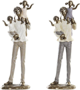 Decoratieve figuren DKD Home Decor Koper Wit Hars Modern Familie (10 x 6 x 28 cm) (2 Stuks)