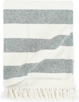 vidaXL - Plaid - streep - 125x150 - cm - katoen - donkergroen