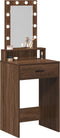 vidaXL - Kaptafel - met - LED - Verlichting - Bruin - Eiken - 50x41x140 - cm