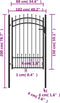 vidaXL - Poort - met - speerpunten - 100x150 - cm - staal - zwart