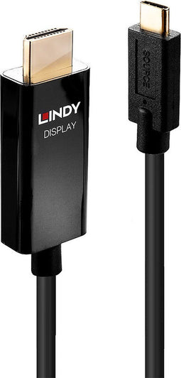 LINDY 43293 USB-C-displaykabel Aansluitkabel USB-C stekker, HDMI-A-stekker 3.00 m Zwart 4K UHD