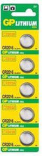 GP CR2016 - Lithium knoopcel - Lange werkingsduur - Aluminium