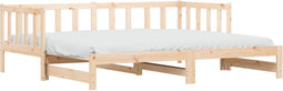 vidaXL - Slaapbank - met - onderschuifbed - 80x200 - cm - massief - grenenhout