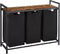 BRASQ Wasmand 3 vakken - Wassorteerder 114 Liter - Uitschuifbaar met Plank 92,5x33x71 cm - Wasbox