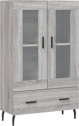 vidaXL - Hoge - kast - 69,5x31x115 - cm - bewerkt - hout - grijs - sonoma - eikenkleurig