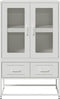 vidaXL - Hoge - kast - 68x39x111,5 - cm - staal - wit