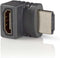 HDMI-Adapter - HDMI Connector - HDMI Female - Verguld - 270° Gehoekt - ABS - Antraciet - 1 Stuks - Window Box