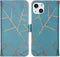iMoshion Hoesje Geschikt voor iPhone 13 Hoesje Met Pasjeshouder - iMoshion Design Softcase Bookcase - Blauw / Blue Graphic