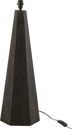 J-Line lampenvoet Octogonaal - hout - zwart - small