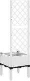 vidaXL - Plantenbak - met - latwerk - 40x40x142 - cm - polypropeen - wit