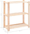 vidaXL - Opbergrekken - 3-laags - 2 - st - 80x38x90 - cm - massief - grenenhout - 150 - kg