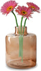 Jodeco Bloemenvaas Willem - transparant beige glas - 19 x 23 cm - fles vorm vaas