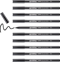 edding 1300 viltstift - zwart - doosje 10 stuks - ronde punt 2 mm, tekenen op papier