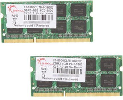 G.Skill F3-8500CL7D-8GBSQ - DDR3 SODIMM Geheugen - 8GB (2x 4GB) 1066MT/s CL7