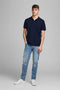JACK&JONES PREMIUM JPRBLALOGO SPRING SS POLO NOOS - Polo - Katoen met stretch - Donkerblauw - Maat L