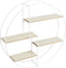 LIFA LIVING Wandrek Ronda - Wandplank Industrieel - Metaal en MDF Hout - 4 Planken - Rond Kruidenrek
