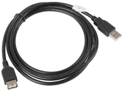 Lanberg CA-USBE-10CC-0018-BK - USB A 2.0 verlengkabel - 1,8 m - Zwart