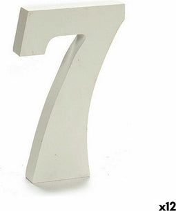 Pincello Cijfer 7 Hout Wit (1,8 X 21 X 17 Cm) (12 Stuks)
