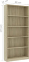 vidaXL - Boekenkast - met - 5 - schappen - 80x24x175 - cm - bewerkt - hout - sonoma - eik