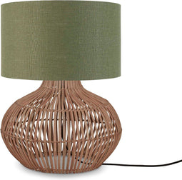 GOOD&MOJO Tafellamp Kalahari - Groen/Rotan - Ø32cm - Modern