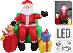 Kerstman in stoel - Opblaasbaar XXL - H1200cm