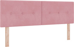 vidaXL - Hoofdbord - met - Knopen, - Getuft, - Roze, - 140 - cm, - Fluweel
