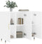 vidaXL - Dressoir - 90x34x80 - cm - bewerkt - hout - wit